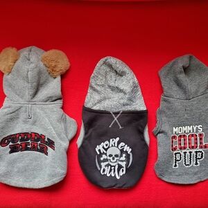 SET OF 3 VERY Small Dog Hoodies Size XXS